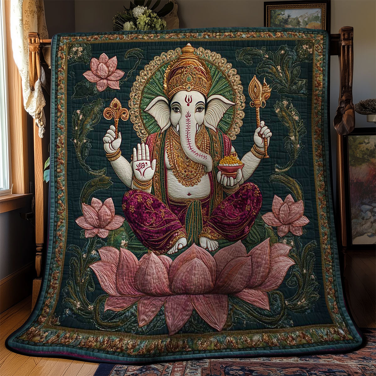 Hinduism Ganesha Harmony WN0503041CL Quilt