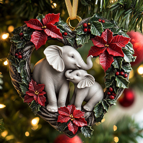 Elephant Duo CP0412056CL Christmas Ornament