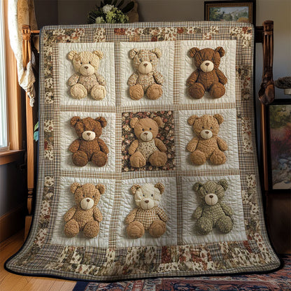 Floral Teddy Bear WN1003062CL Quilt