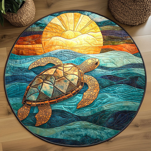 Ocean Sunset WP2003087CL Quilted Round Mat