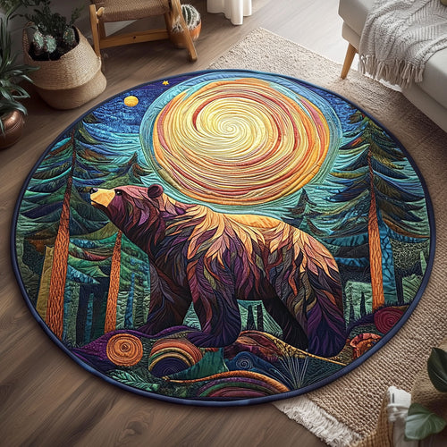 Wild Bear Night WJ0107050CL Quilted Round Mat