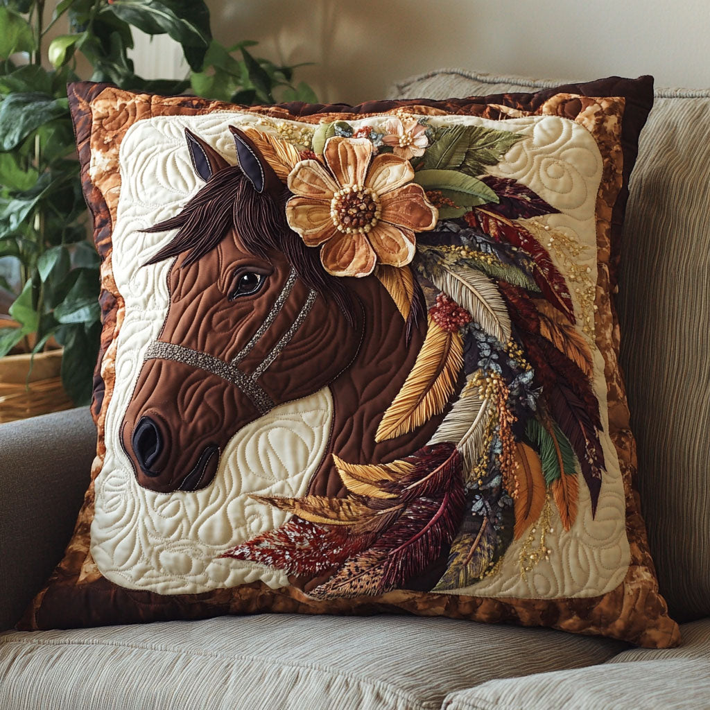 Horse Native American CW1005042CL Quilt Pillow Case