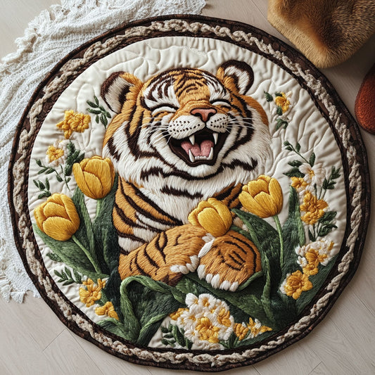 Happy Tiger Petals WN2406028CL Quilted Round Mat
