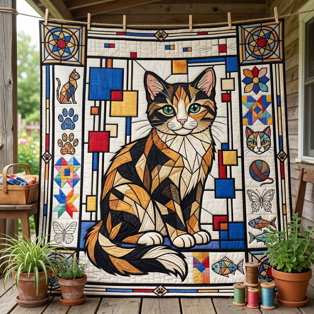 Stained Glass Calico Cat WN0306010CL Quilt