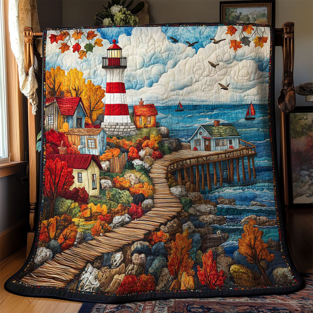 Autumn Lighthouse WN0502013CL Quilt