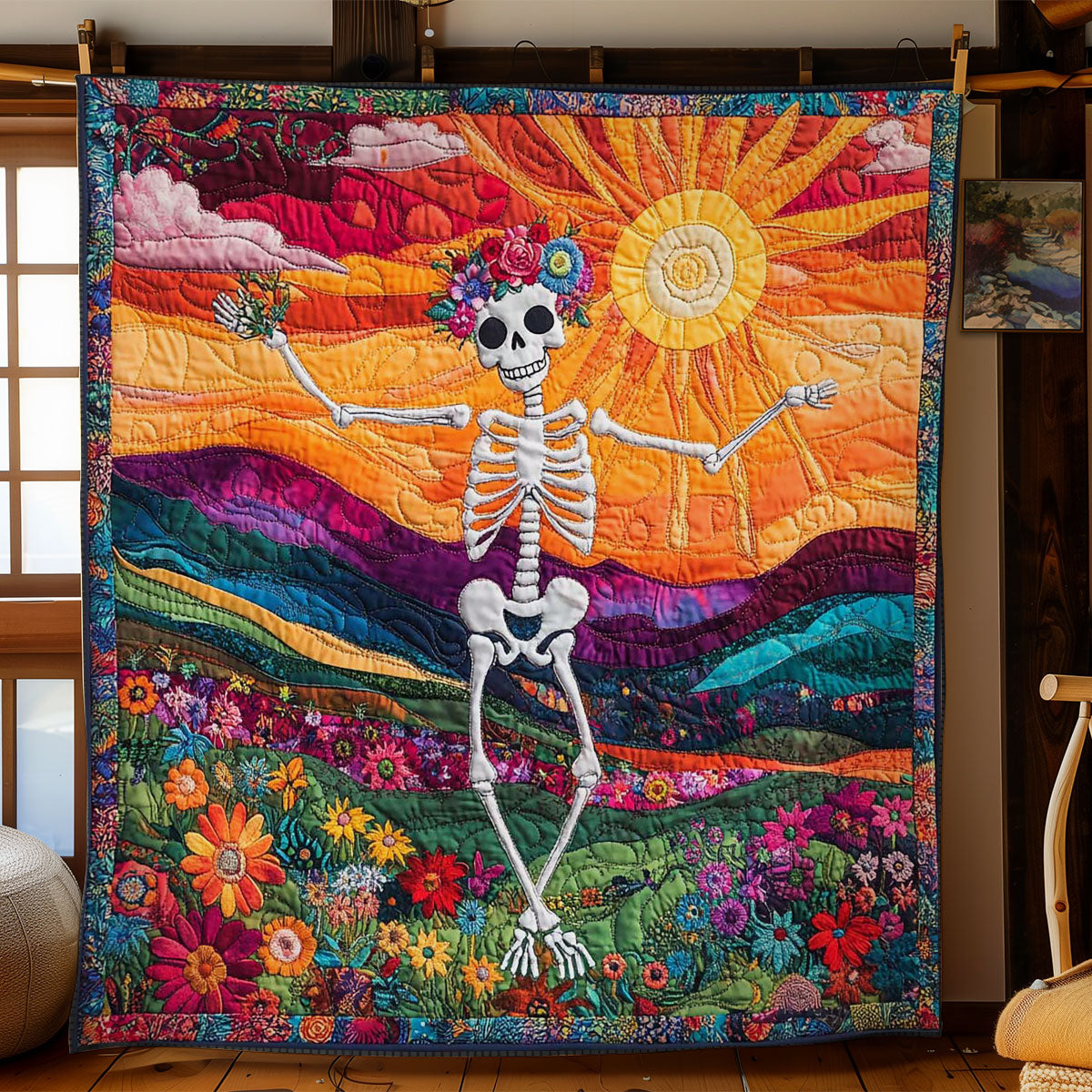 Hippie Skeleton WN1003066CL Quilt