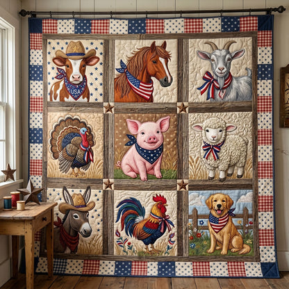 Patriotic Barnyard Patchwork WN0406010CL Quilt