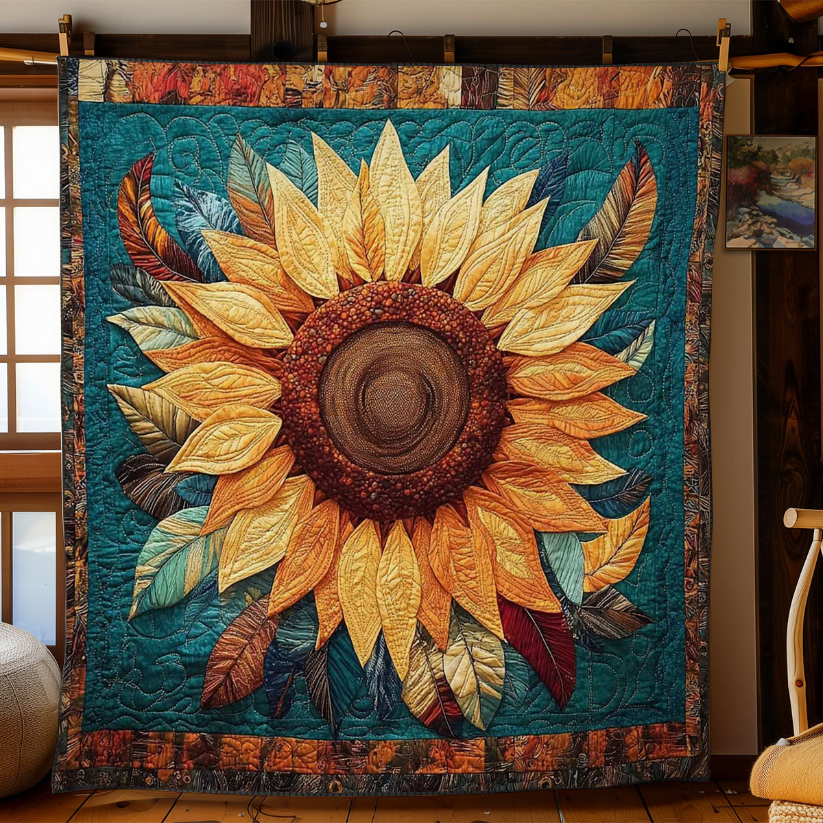 Golden Sunflower Bloom WN1302044CL Quilt