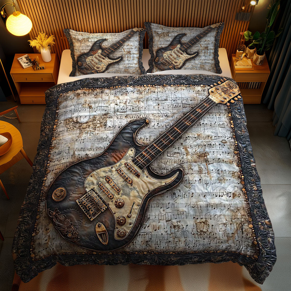 Clockwork Steampunk Guitar WN1003079CL Duvet Cover Set