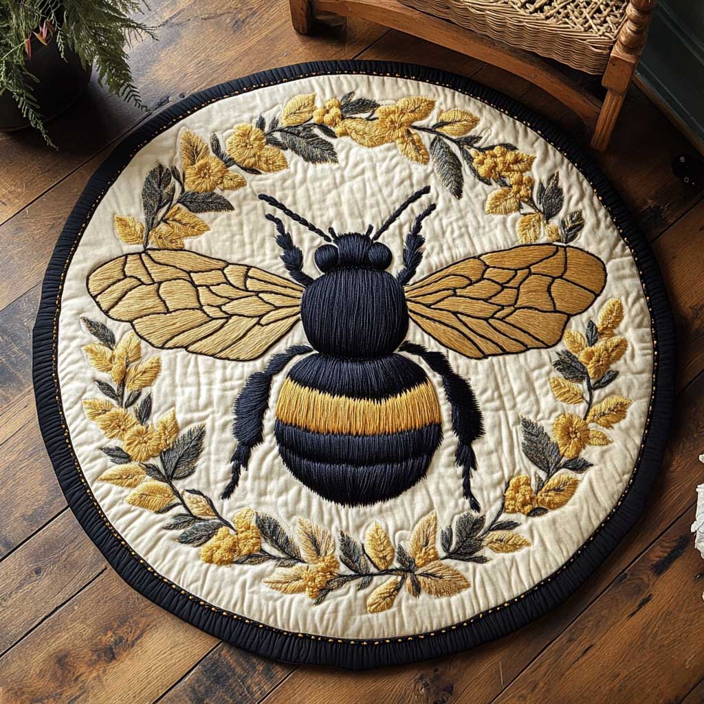 The Busy Bee WN1903069CL Quilted Round Mat