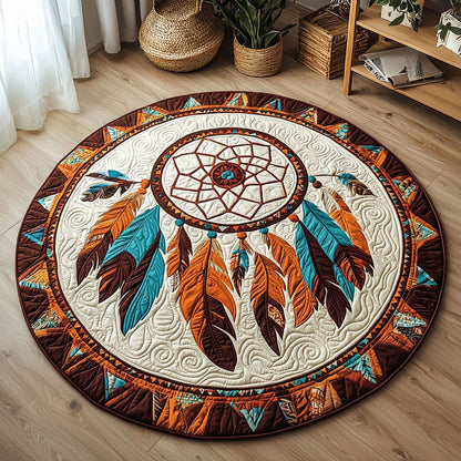 Native American Dreamcatcher QA1712031CL Quilted Round Mat
