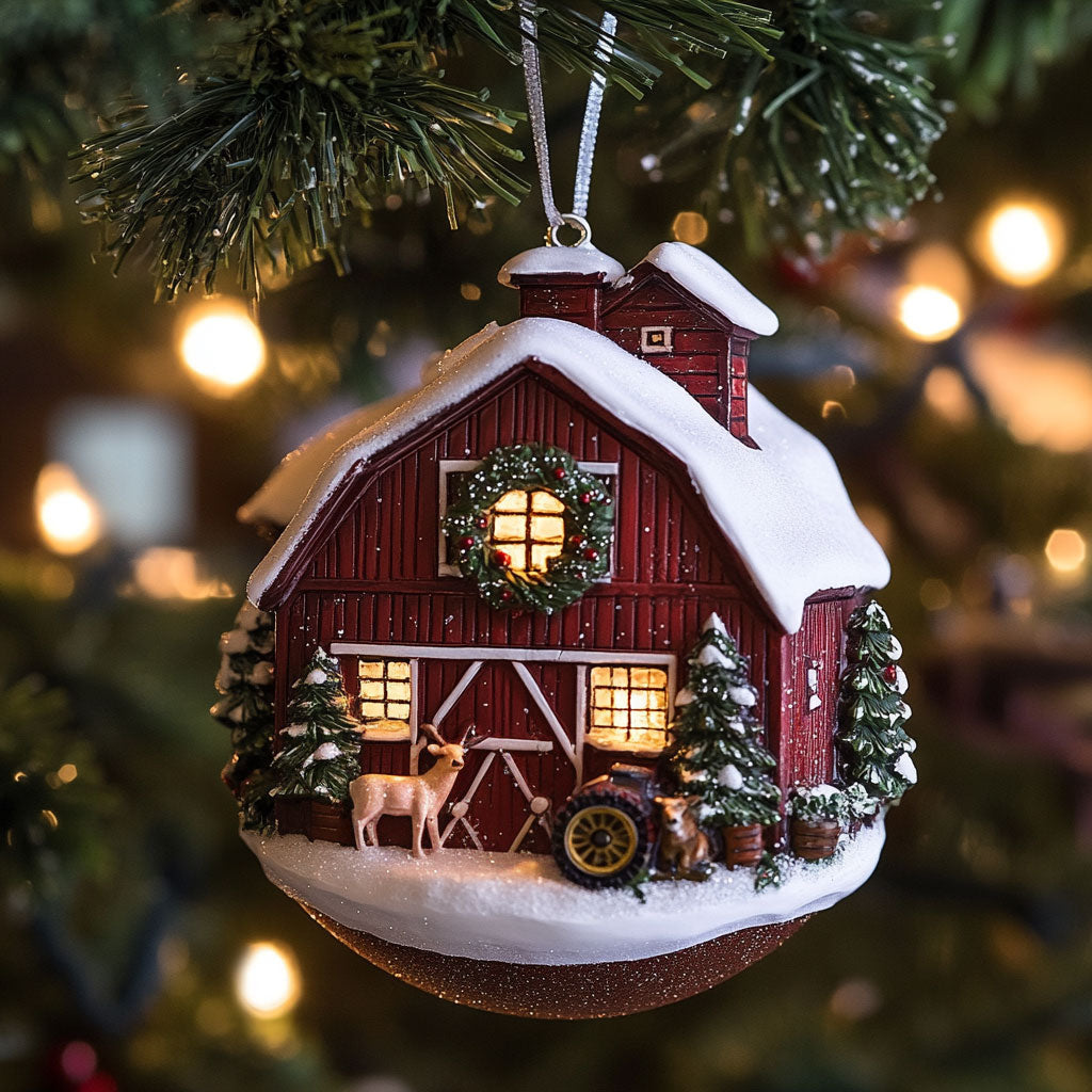 Snowy Barn WN2911069CL Christmas Ornament