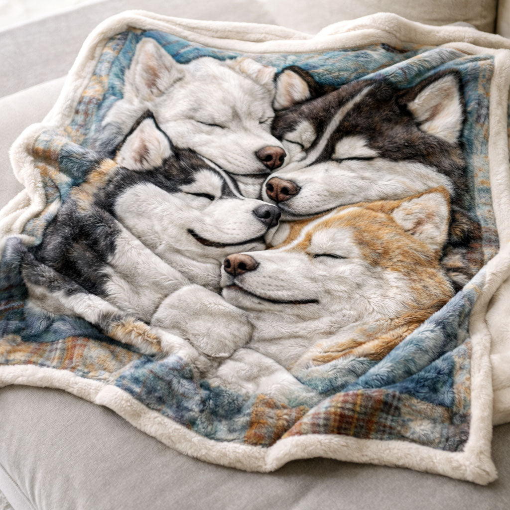 Husky Embrace CP1601001CL Faux Fur Throw Blanket