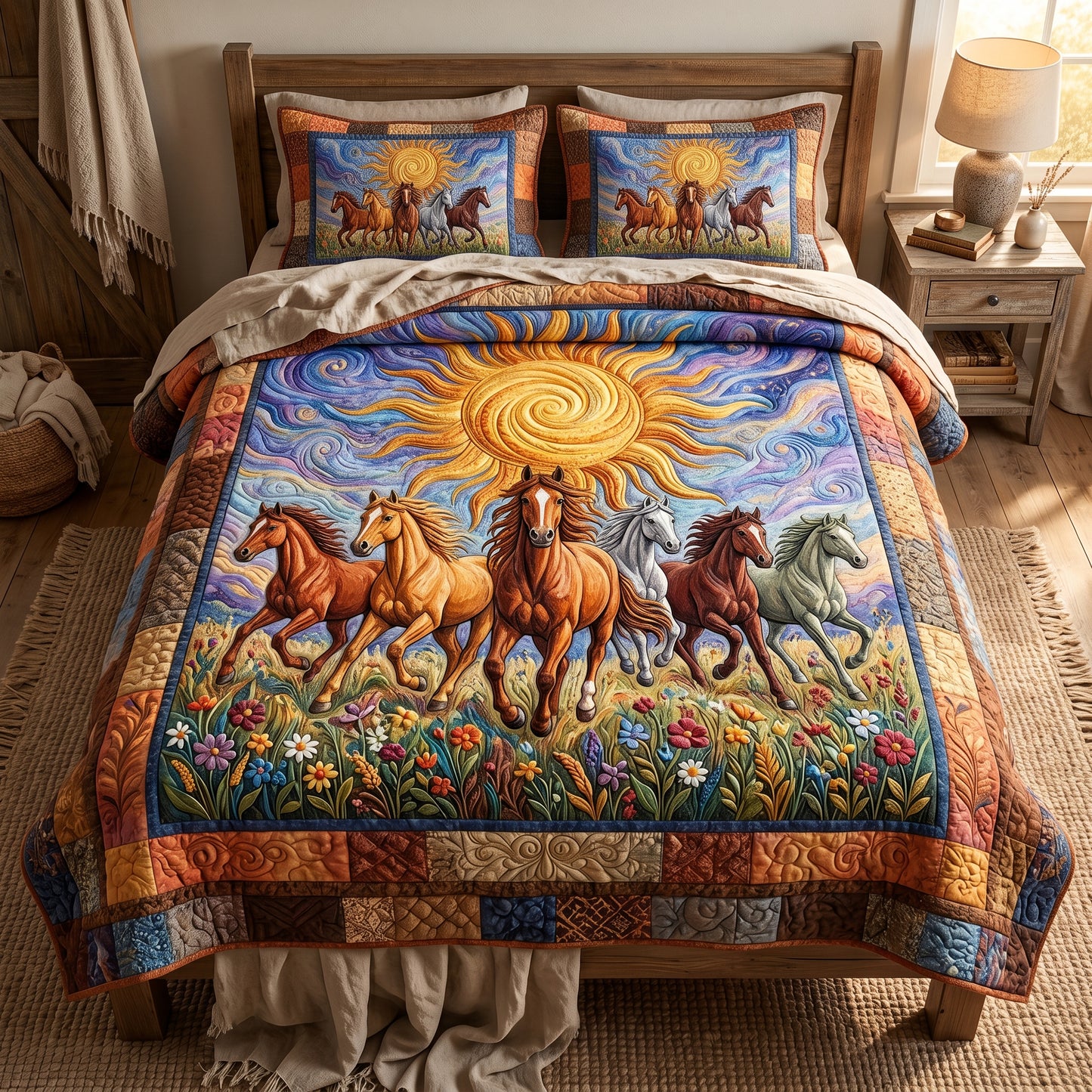 Running Horses XR2005021CL Duvet Cover Set
