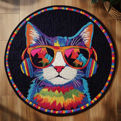 Colorblast Cat WN1505035CL Quilted Round Mat