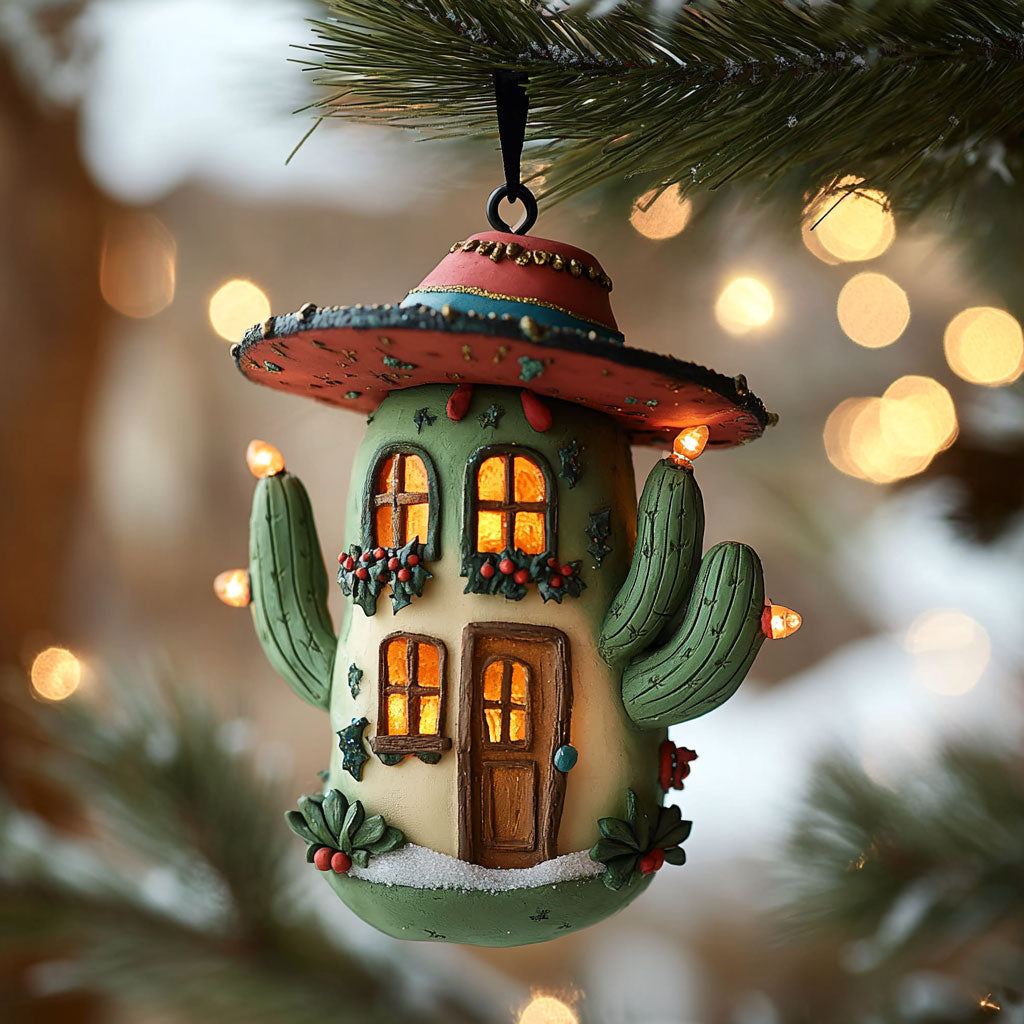 Cactus House Winter Bloom WN1112012CL Christmas Ornament