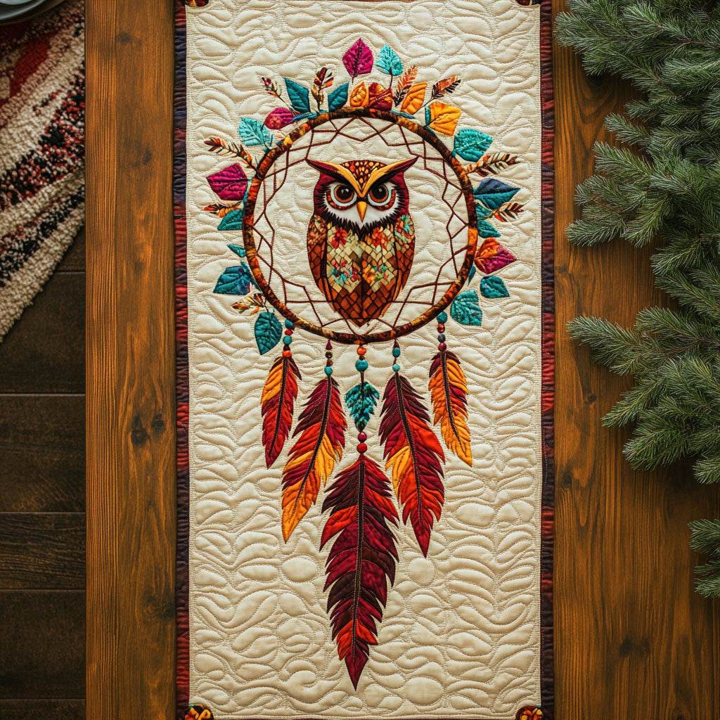 Native Owl WJ2705032CL Quilted Table Runner