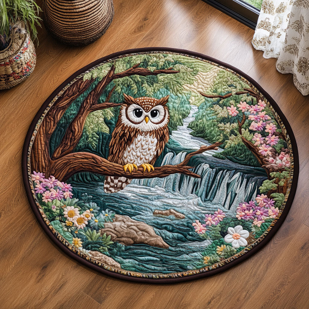 Spring Owl WJ2705042CL Quilted Round Mat