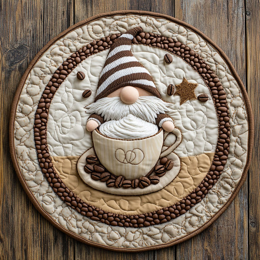 Espresso Gnome Time WN0807041CL Quilted Round Mat
