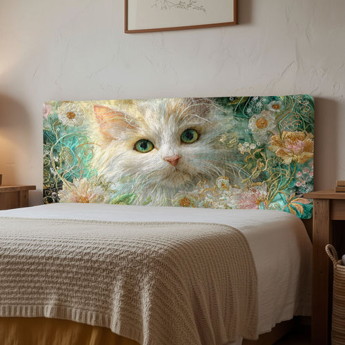 Floral Dream Cat CW2212018CL Quilted Headboard Slipcover