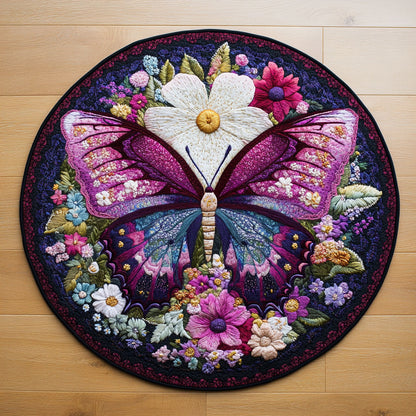 Butterfly Serenade WN0207012CL Quilted Round Mat