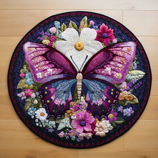 Butterfly Serenade WN0207012CL Quilted Round Mat