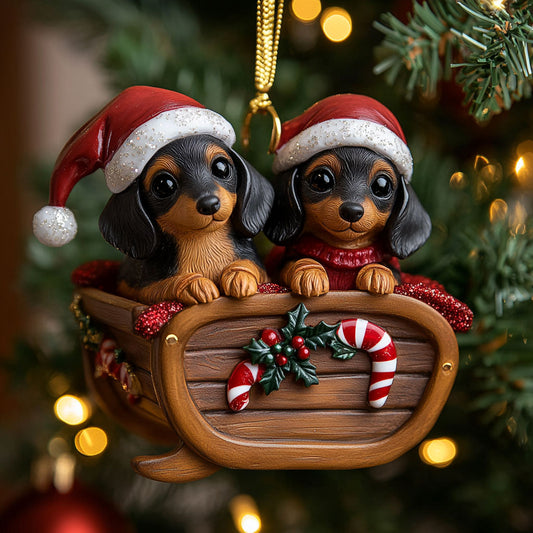 Festive Dachshund CW1211024CL Christmas Ornament
