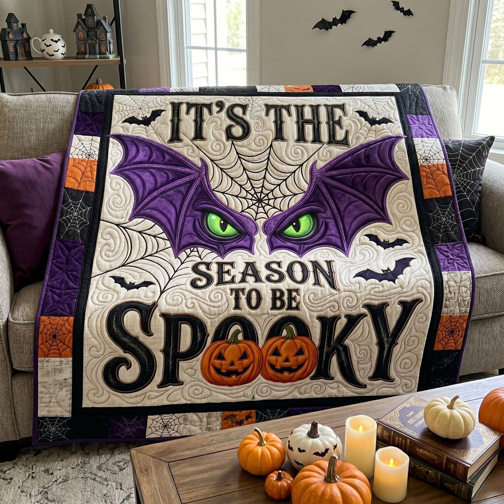 Purple Bat Eyes Halloween Patchwork WN1105025CL Quilt