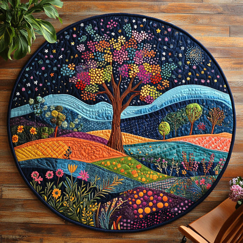 Tree Of Life Hill WJ2803050CL Quilted Round Mat
