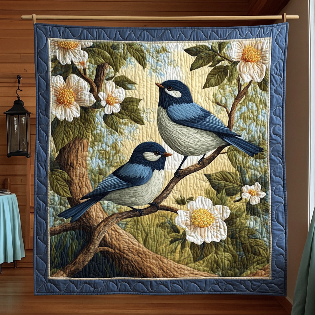 Serene Blue Bird Duo KL1301009CL Quilt