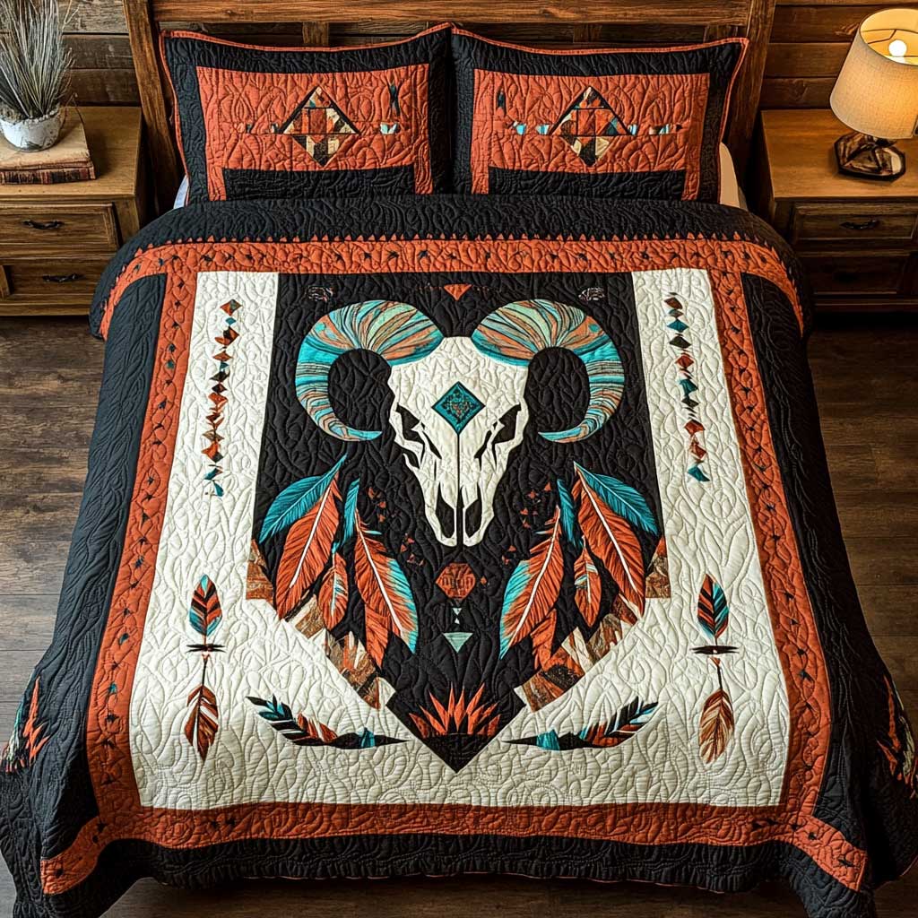 Native American Ram Skull WP1501027CL Duvet Cover Set