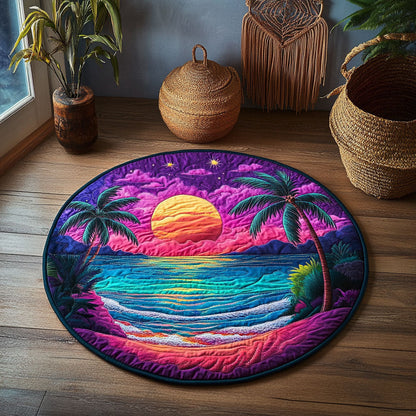 Tropical Surreal Sunset WJ0107044CL Quilted Round Mat