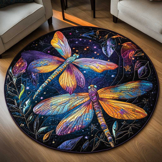 Twilight Dragonfly WN1803095CL Quilted Round Mat