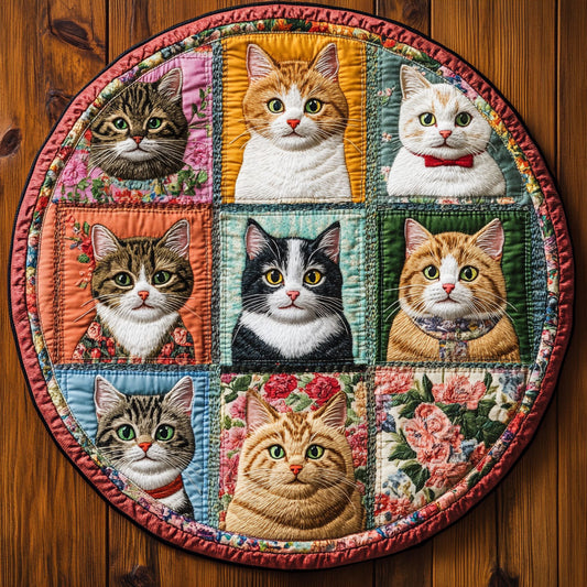 Cat Sunshine WN0606002CL Quilted Round Mat