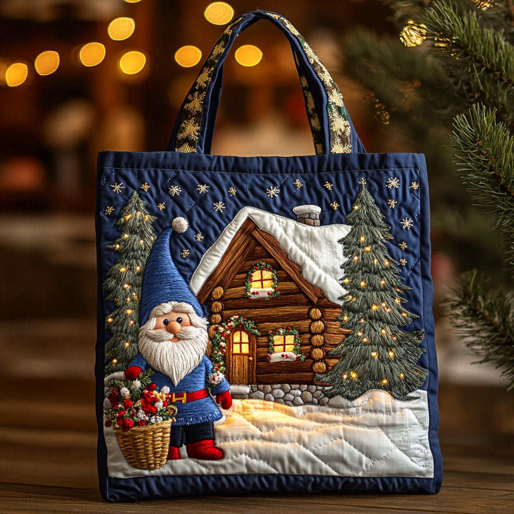Gnome In The Woods WN1710019CL Quilted Tote Bag