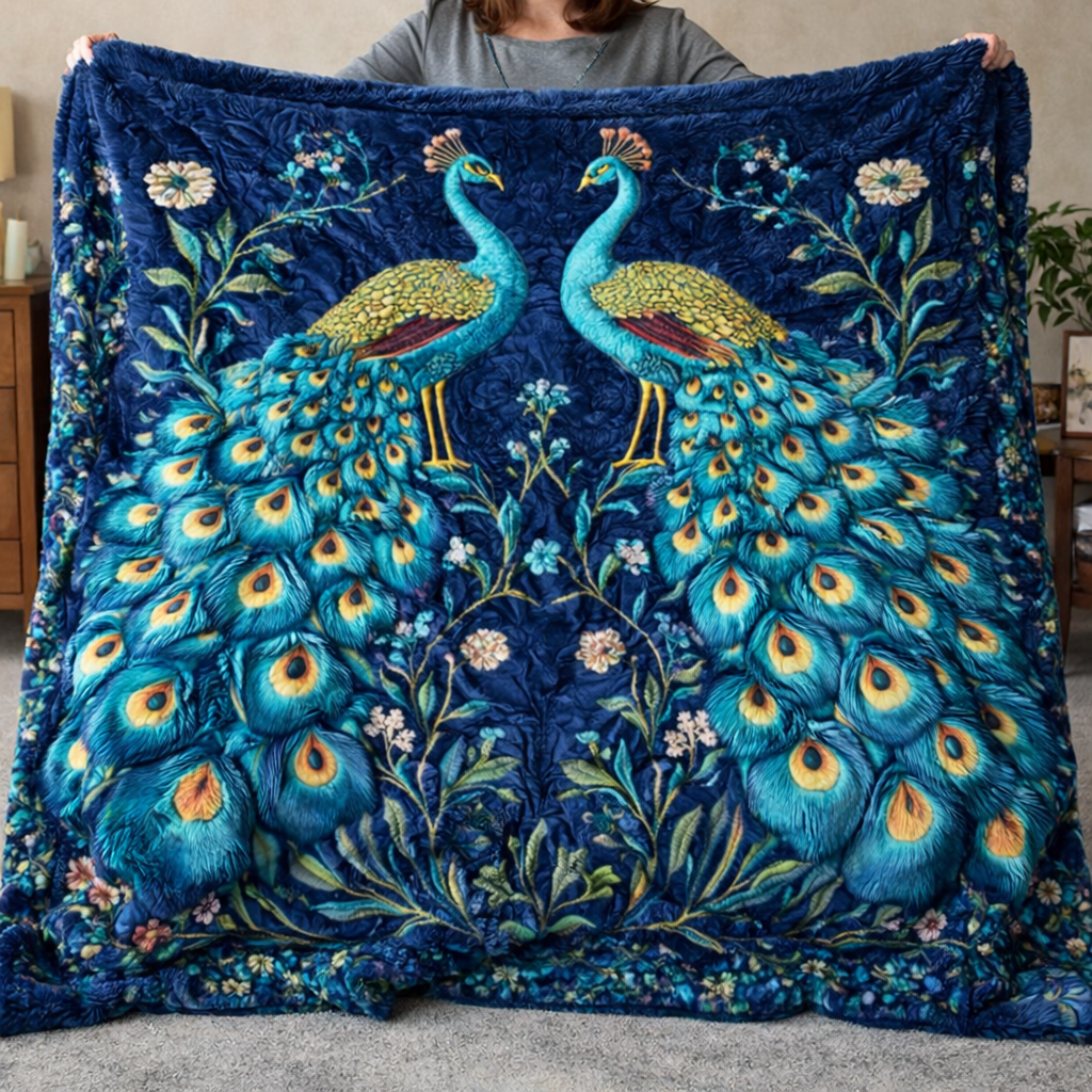Peacock Duo QA2901004CL Faux Fur Throw Blanket