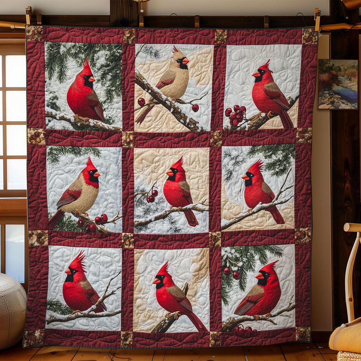 Cardinal In Frost WN2002043 Quilt