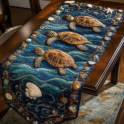 Turtle Reef WJ1606037CL Quilted Table Runner