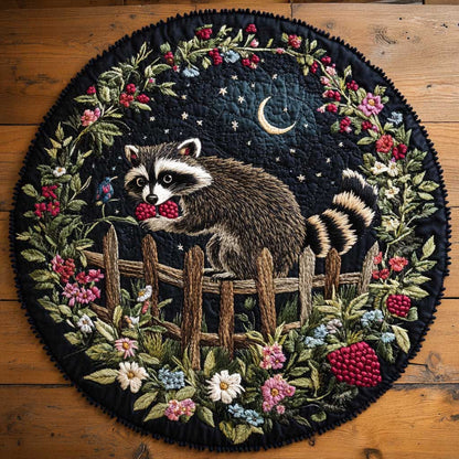 Moonlit Raccoon WN2904089CL Quilted Round Mat