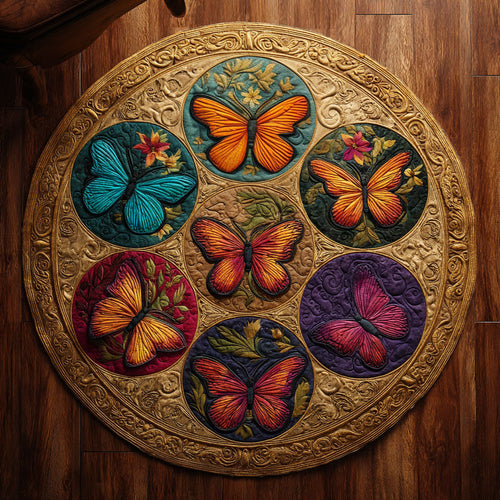Tropical Butterfly CW2008008CL Quilted Round Mat