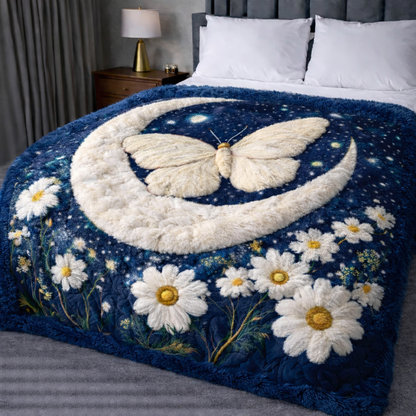 Crescent Moon Butterfly QA2801006CL Faux Fur Throw Blanket