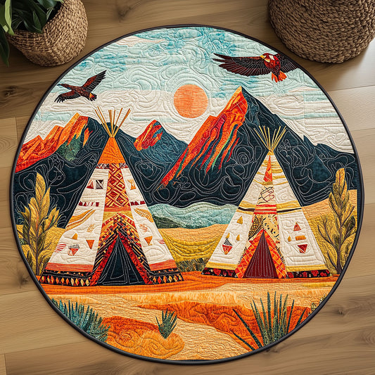 Native Teepee WP2003086CL Quilted Round Mat