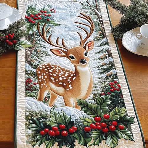 Christmas Deer XR3110001CL Quilted Table Runner