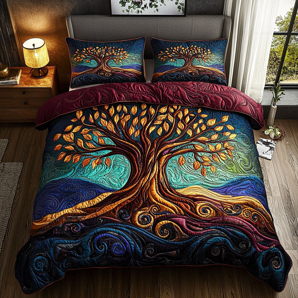 Vibrant Tree Of Life QA1401009CL Duvet Cover Set