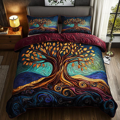 Vibrant Tree Of Life QA1401009CL Duvet Cover Set