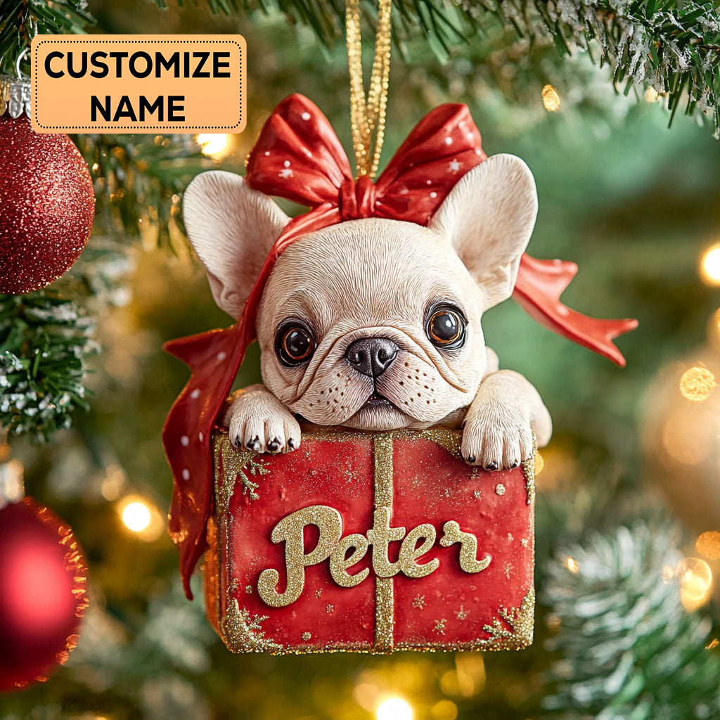 Merry Bulldog CP2911021CL Personalized Christmas Ornament