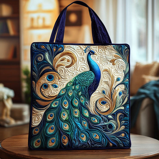 Peacock Paradise KL0912016CL Quilted Tote Bag
