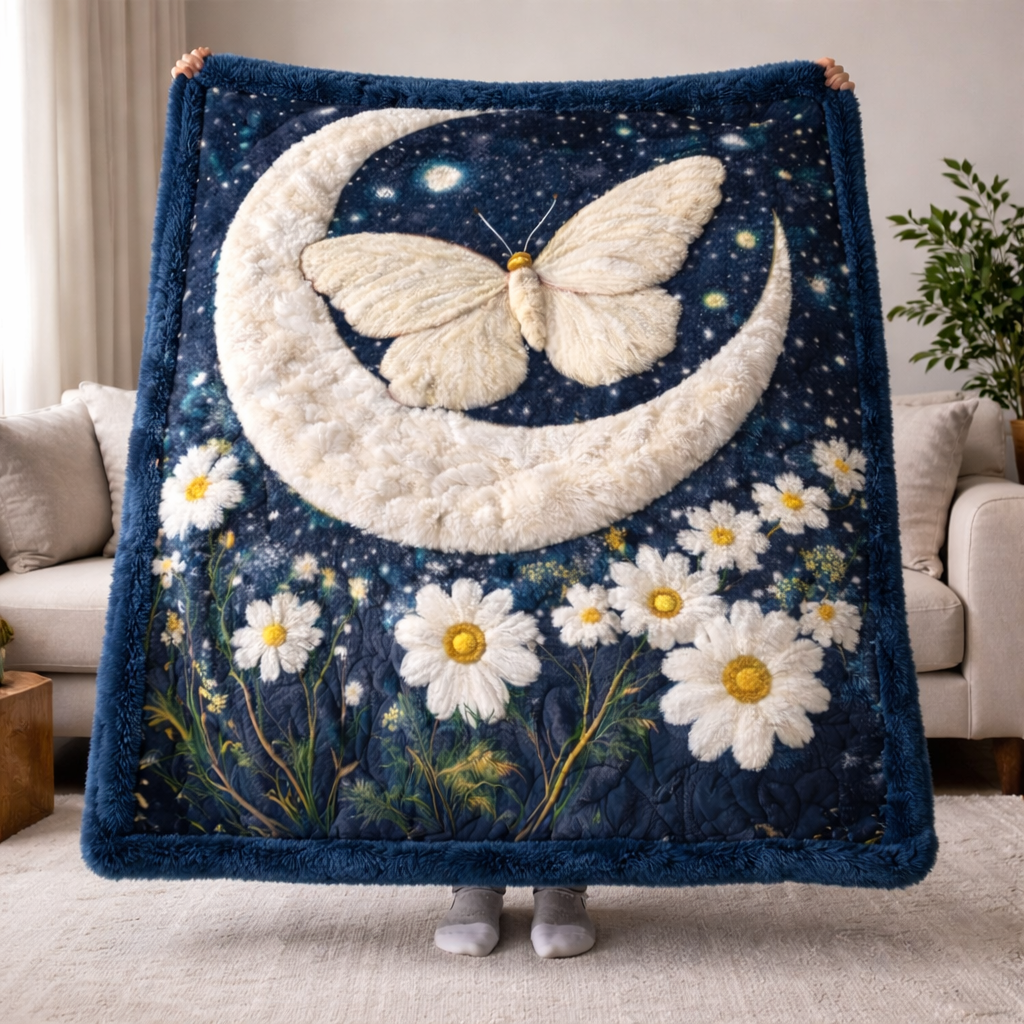 Crescent Moon Butterfly QA2801006CL Faux Fur Throw Blanket