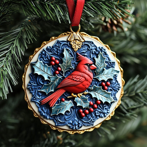 Golden Cardinal Joy WN1410027CL Christmas Ornament