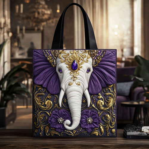 Violet Elephant KL0912023CL Quilted Tote Bag